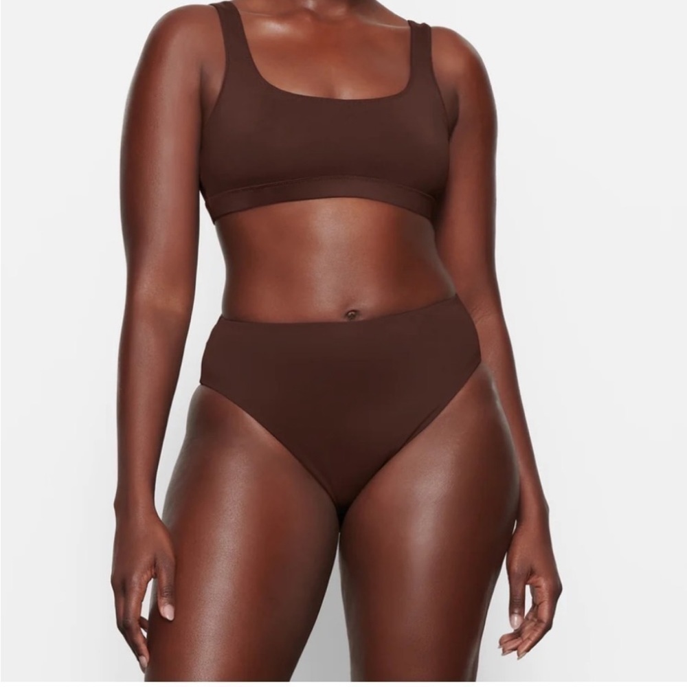 SKIMS Swim Mid waist Bikini Bottoms Cocoa Size Small SKU:67R